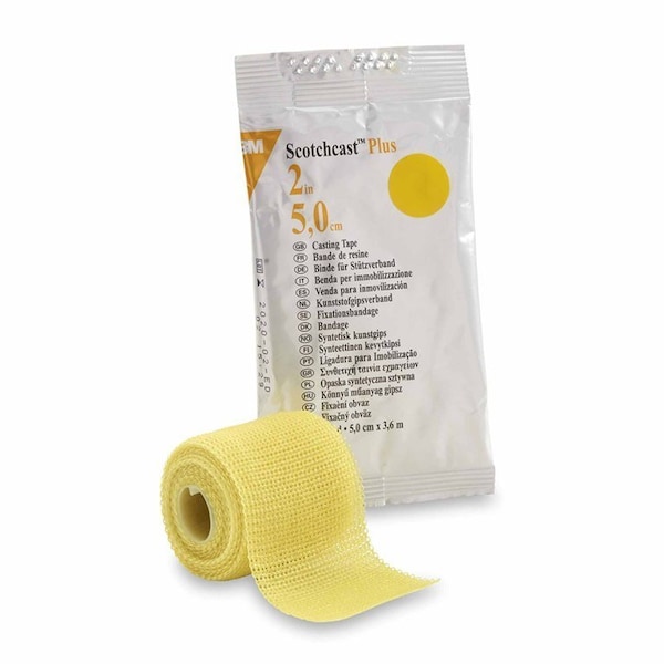 3M Scotchcast Cast Tape 2 Inch X 12 Foot Fiberglass / Resin Yellow, 82002Y - main
